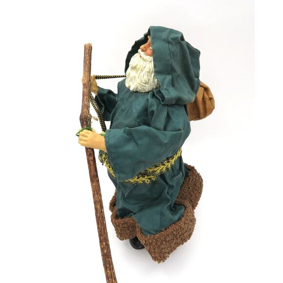 Old World Santa Figurine Stiffened Cloth Fabric Mache Style 7” Father Christmas - Picture 6 of 12